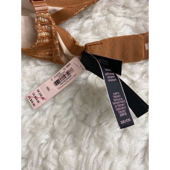 NWT VICTORIA SECRET VERY SEXY UPLIFT PLUNGE LACE BRA SZ 32C BROWN UNDERWIRED $49 - Picture 8 of 8